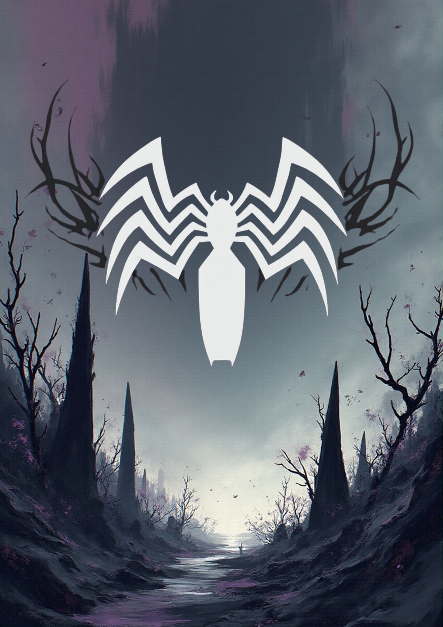 Tribal Spider Emblem – Oversized Tee