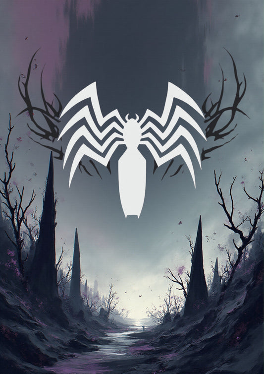 Tribal Spider Emblem – Oversized Tee