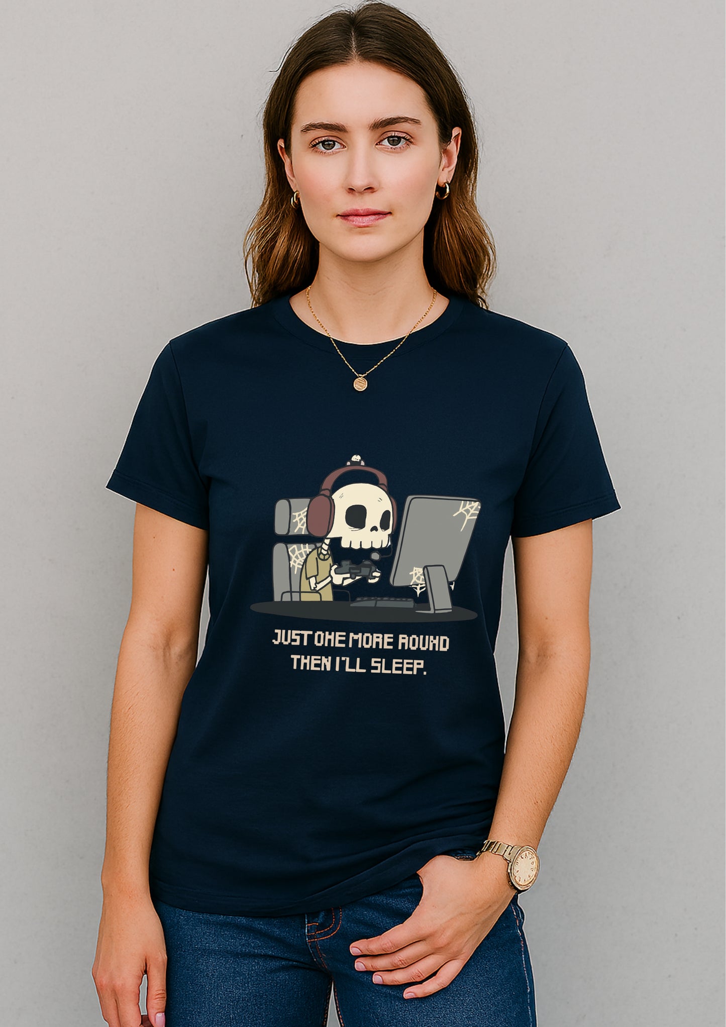Just One More Round Tee – Navy Blue