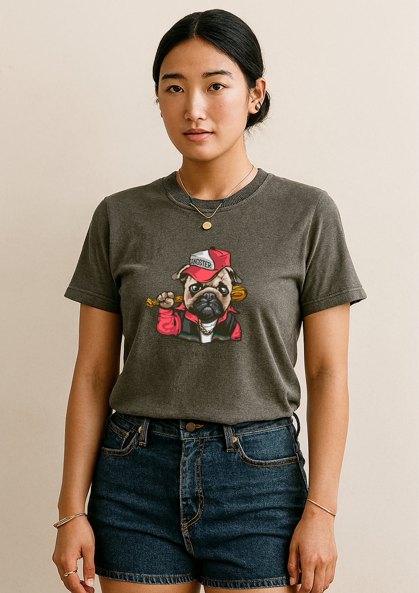 Gangster Pug Tee – "Follow My Rule"
